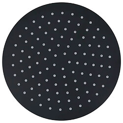 vidaXL Pomme de douche pluie Acier inoxydable 25 cm Ronde Noir