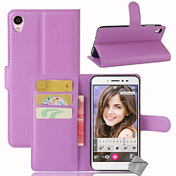 Htdmobiles Housse etui portefeuille pour Asus Zenfone Live ZB501KL + film ecran - MAUVE