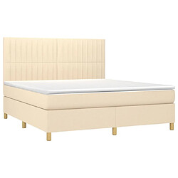 Avis Maison Chic Lit adulte- Lit + matelas,Sommier à lattes de lit avec matelas Crème 180x200 cm Tissu -GKD67983