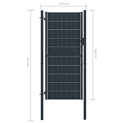 Avis vidaXL Portail de clôture PVC et acier 100x164 cm Anthracite