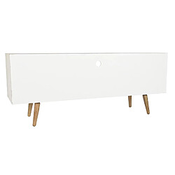 Pegane Meuble TV en bois de sapin coloris blanc, naturel - Longueur 150 x Profondeur 40 x hauteur 60 cm