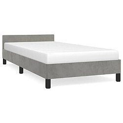 vidaXL Cadre de lit sans matelas gris clair 90x200 cm velours