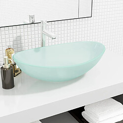 vidaXL Lavabo Verre trempé 54,5x35x15,5 cm Dépoli