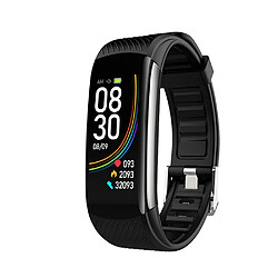 INF Bracelet d'activité avec fréquence cardiaque, oxygène sanguin, podomètre, 5 modes sportifs Black