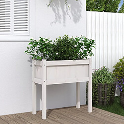 Maison Chic Jardinière,Bac à fleurs - pot de fleurs avec pieds blanc 70x31x70 cm bois de pin massif -GKD81983