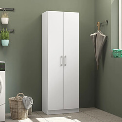 Avis Pegane Armoire, placard de rangement avec 2 portes coloris blanc - longueur 56 x profondeur 34 x hauteur 169 cm