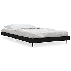 Maison Chic Lit adulte - Lit simple Cadre de lit,Structure du lit Contemporain noir 100x200 cm bois d'ingénierie -MN23356