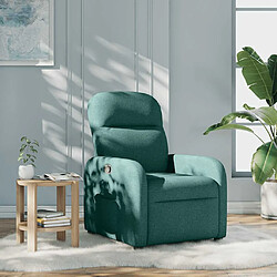 vidaXL Fauteuil inclinable Vert foncé Tissu