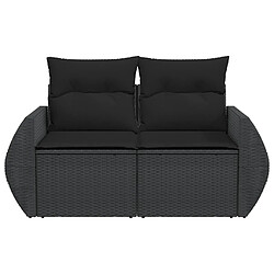 Acheter Maison Chic Canapé de jardin avec coussins 2 places | Canapé d'extérieur | Fauteuil,Banquette Jardin noir résine tressée -MN27346