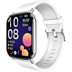 Chrono Fitness Tracker, mise à niveau 2021 Personnaliser le visage 1.69 "Montre de fitness Smart Watch avec moniteur de fréquence cardiaque et de sommeil, IP68 Montre de sport étanche avec 10 modes sportifs Prévisions météo(blanc)