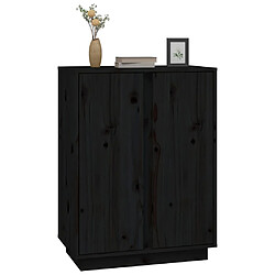 Avis vidaXL Buffet Noir 60x35x80 cm Bois massif de pin