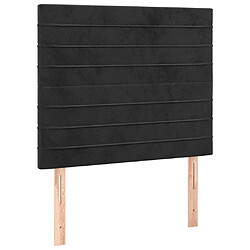 Maison Chic Lot de 2 Têtes de lit design pour chambre - Décoration de lit Noir 100x5x78/88 cm Velours -MN38557