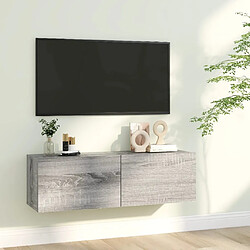 vidaXL Armoire murale TV Sonoma gris 100x30x30 cm Bois d'ingénierie