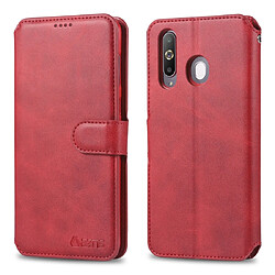 Wewoo Housse Coque Pour Galaxy A60 / M40 AZNS Étui en cuir avec rabat magnétique et texture de mollet porte et fentes cartes et cadre photo Rouge