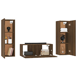 Avis vidaXL Ensemble de meubles TV 3 pcs Chêne marron Bois d'ingénierie