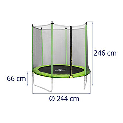 Helloshop26 Trampoline de jardin - diamètre 244 x 180 cm - 80 kg - filet de sécurité - noir/gris 14_0008022 pas cher