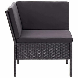 Acheter Maison Chic Salon de jardin 3 pcs + coussins - Mobilier/Meubles de jardin - Table et chaises d'extérieur Résine tressée Noir -MN26470