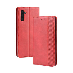 Wewoo Housse Coque Étui en cuir à boucle magnétique avec texture rétro pour Crazy Horsetexture horizontale Galaxy Note 10avec support et emplacements cartes et cadre photo Rouge