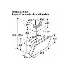 Acheter Hotte décorative inclinée 80cm 432m3/h noir - DWK81AN60 - BOSCH