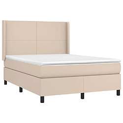 Avis Maison Chic Lit adulte- Lit + matelas,Sommier à lattes de lit avec matelas Cappuccino 140x190 cm -GKD12403