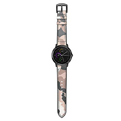 Acheter Bracelet en cuir véritable marron/camouflage pour Garmin Vivoactive 3/Vivomove HR