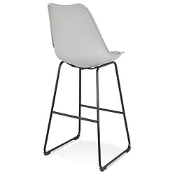 Alterego Tabouret de bar 'CHOKO' gris et pieds en métal noir pas cher