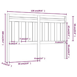 Acheter vidaXL Tête de lit 126x4x100 cm Bois massif de pin