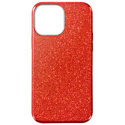 Avizar Coque iPhone 13 Paillette Amovible Silicone Semi-rigide rouge