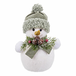 BigBuy Christmas Décorations de Noël Blanc Multicouleur Plastique Polyfoam Tissu Bonhomme de Neige 18 x 13 x 25 cm