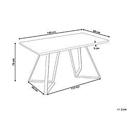 Avis Beliani Table de salle à manger 140 x 80 cm bois clair et noir UPTON