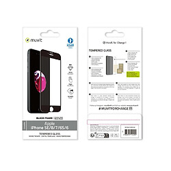 Muvit Verre de protection d'écran pour Apple iPhone SE / 8 / 7 / 6S / 6 Antichoc Noir transparent