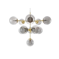 Acheter Vente-Unique Lustre en métal et verre fumé brillant - 11 globes - D. 61 x H. 144 cm - Doré - SOFIA