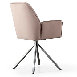 Meubler Design Chaise De Salle À Manger Pivotante Moderne En Velours Botega - Velours Taupe pas cher