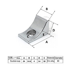 Avis Wewoo Grand support pour plaque à ventouse épaisse en alliage de zinc épaissie à angle droit30 PCSpoids 12,2 g