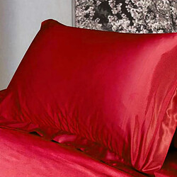 taies d'oreiller de luxe de couleur unie soyeux queen size 20x30 pouces vin rouge