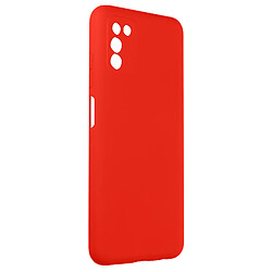 Avizar Coque Samsung Galaxy A03s Silicone Semi-rigide Finition Soft-touch Fine Rouge