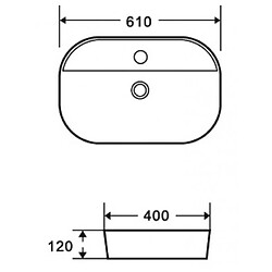 Karag Vasque ovale à poser BE 61x40x12 cm