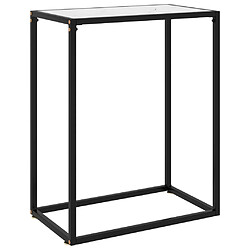 Maison Chic Table console | Meuble d'entrée | Table d'appoint Blanc 60x35x75 cm Verre trempé -GKD23011