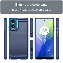 Htdmobiles Coque pour Motorola Moto G04 / G04s / G24 / G24 Power / E14 - housse etui silicone gel carbone + film ecran - BLEU FONCE