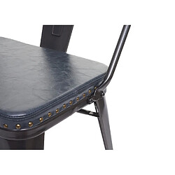 Acheter Mendler Banc à 3 places, HWC-H10, pour salle à manger,design chesterfield, industriel,gastronomie,similicuir~noir-gris