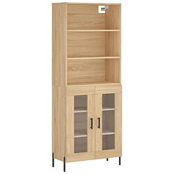 vidaXL Buffet haut Chêne sonoma 69,5x34x180 cm Bois d'ingénierie