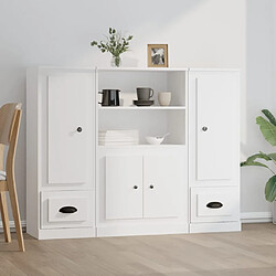 vidaXL Buffets 3 pcs blanc bois d'ingénierie