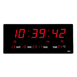 LED Numérique Horloge Murale Calendrier Grand Écran w/Température Intérieure Date et Jour de la Semaine, électrique Monté Bureau Horloge Minuterie