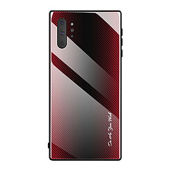 Wewoo Coque Pour Galaxy Note 10 Pro Texture Gradient Glass Housse de protection rouge