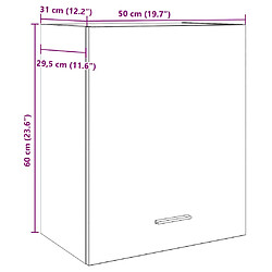 vidaXL Armoires suspendues 2 pcs vieux bois 50x31x60cm bois ingénierie pas cher