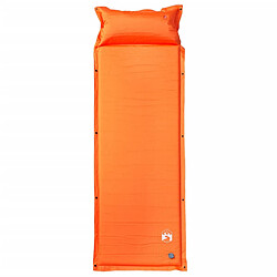 vidaXL Matelas de camping autogonflant avec oreiller 1 personne orange