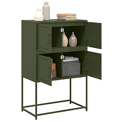 Acheter vidaXL Buffet vert olive 68,5x38,5x107 cm acier