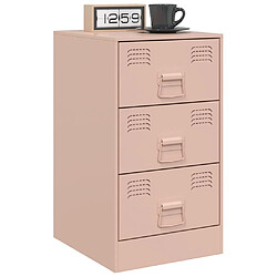 Avis vidaXL Table de chevet rose 34,5x39x62 cm acier