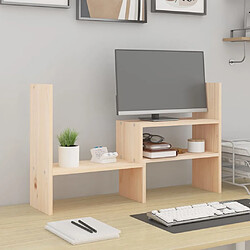 vidaXL Support pour moniteur (39-72)x17x43 cm Bois de pin solide