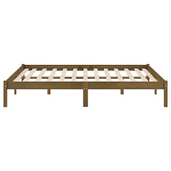 Maison Chic Lit adulte - Lit simple Cadre de lit,Structure du lit Contemporain Marron miel Bois de pin massif 200x200 cm -MN83611 pas cher